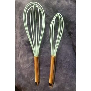 COOK WITH COLOR Silicone Whisks for Cooking, Stainless Steel Wire Whisk Set...